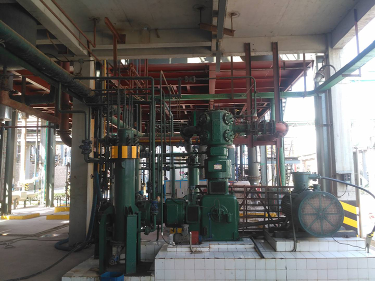 全國首臺套大排量往復式中高壓氯化氫壓縮機，用于液化氯化氫氣體。